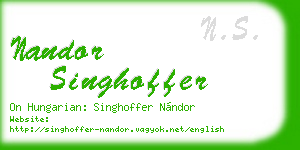 nandor singhoffer business card