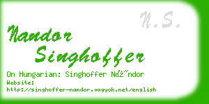 nandor singhoffer business card